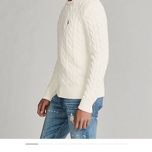 Cable-Knit Cotton Sweater (Polo) FREE SHIPPING